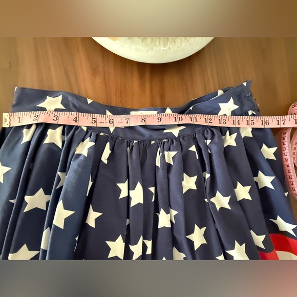 ❤️🤍💙Unique Vintage Blue and White Star Full Swing Skirt - Picture 5 of 8